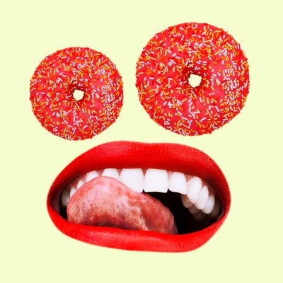 Donut lover. Art collage minimal creative design